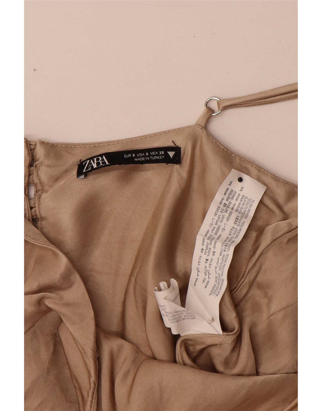 Top camis pentru femei Zara UK 10 Small Beige Viscose
