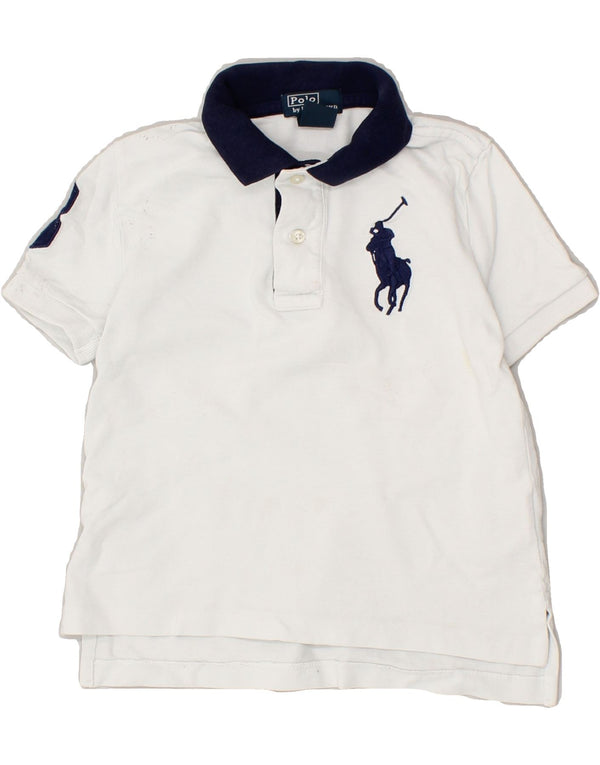 POLO RALPH LAUREN Tricou polo cu grafic pentru baieti 2-3 ani bumbac alb