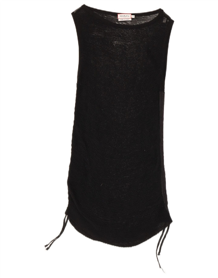 Max & Co. Femei See Through Slim Vest Top UK 12 Medium Black