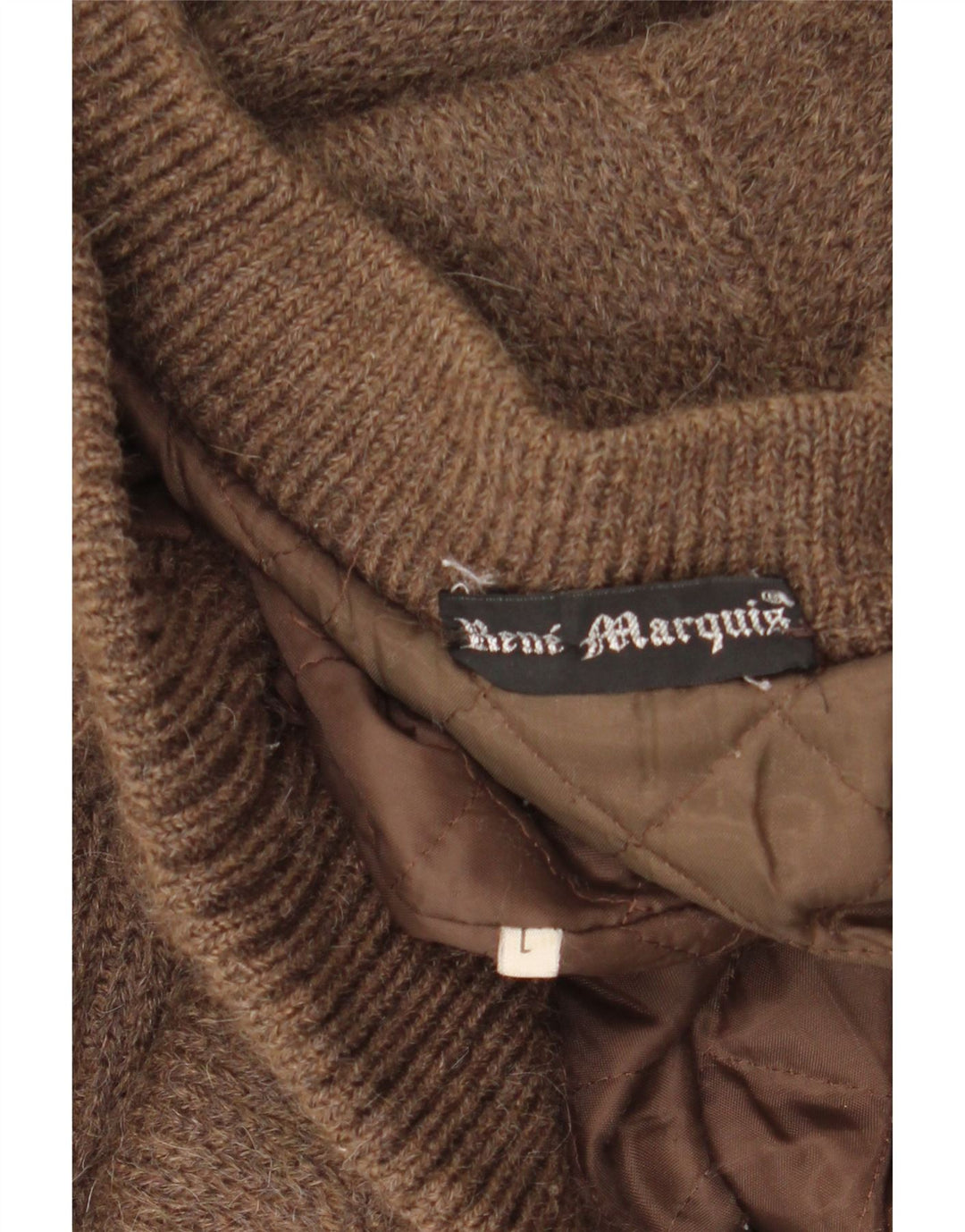Jachetă vintage pentru bărbați din tricot, UK 40, mare, maro, bloc de culoare