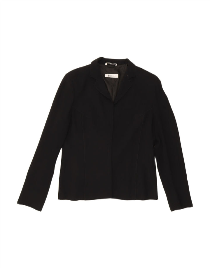MARELLA Womens Blazer Jacket UK 12 Medium Black Viscose