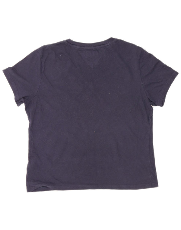 Tricou cu grafic Tommy Hilfiger pentru femei Top UK 14 Medium Bleumarin Bumbac