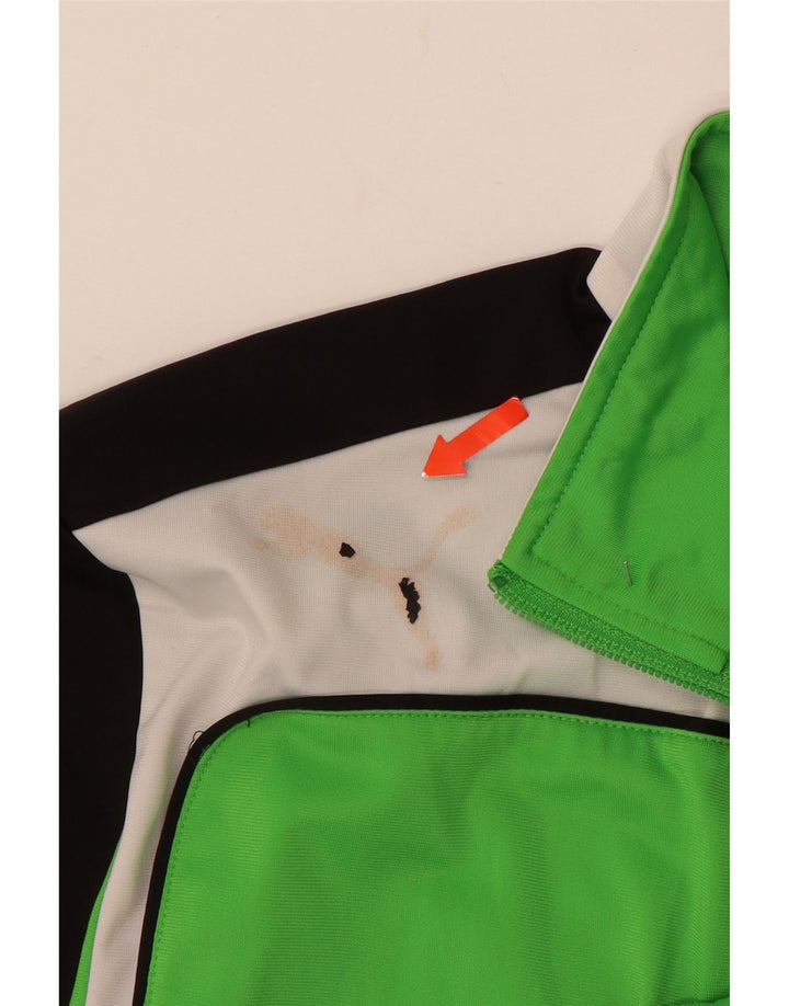 Jachetă de trening PUMA pentru băieți 15-16 ani, verde, poliester color bloc