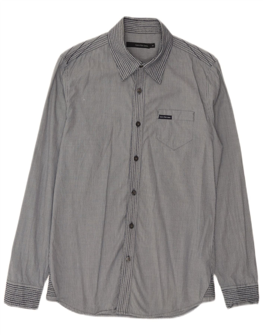 Cămașă cu carouri Calvin Klein Jeans pentru bărbați, bumbac cu dungi albastre