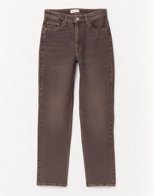 Blugi drepti pentru femei Zara EU 40 Medium W30 L29 Gri