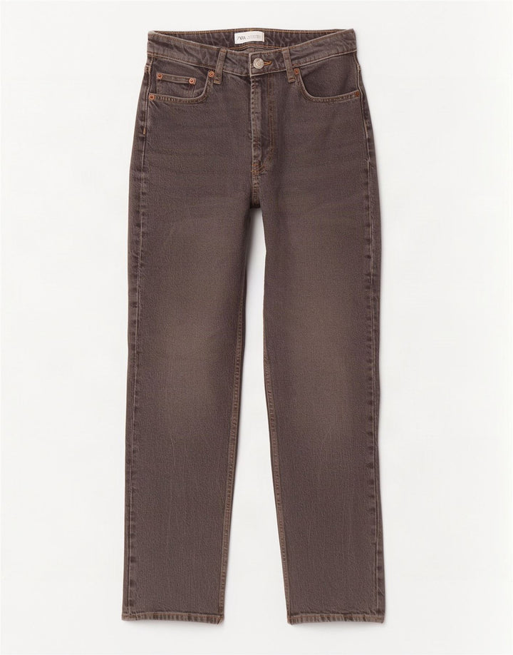 Blugi drepti pentru femei Zara EU 40 Medium W30 L29 Gri