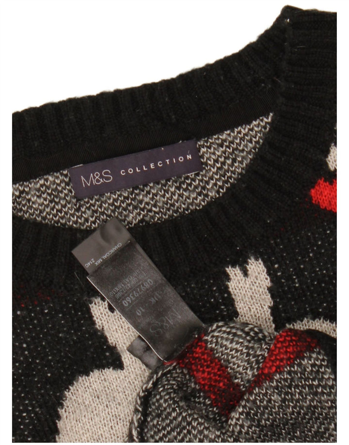 MARKS & SPENCER Pulover pentru damă cu gât de barcă UK 10 Mic Negru