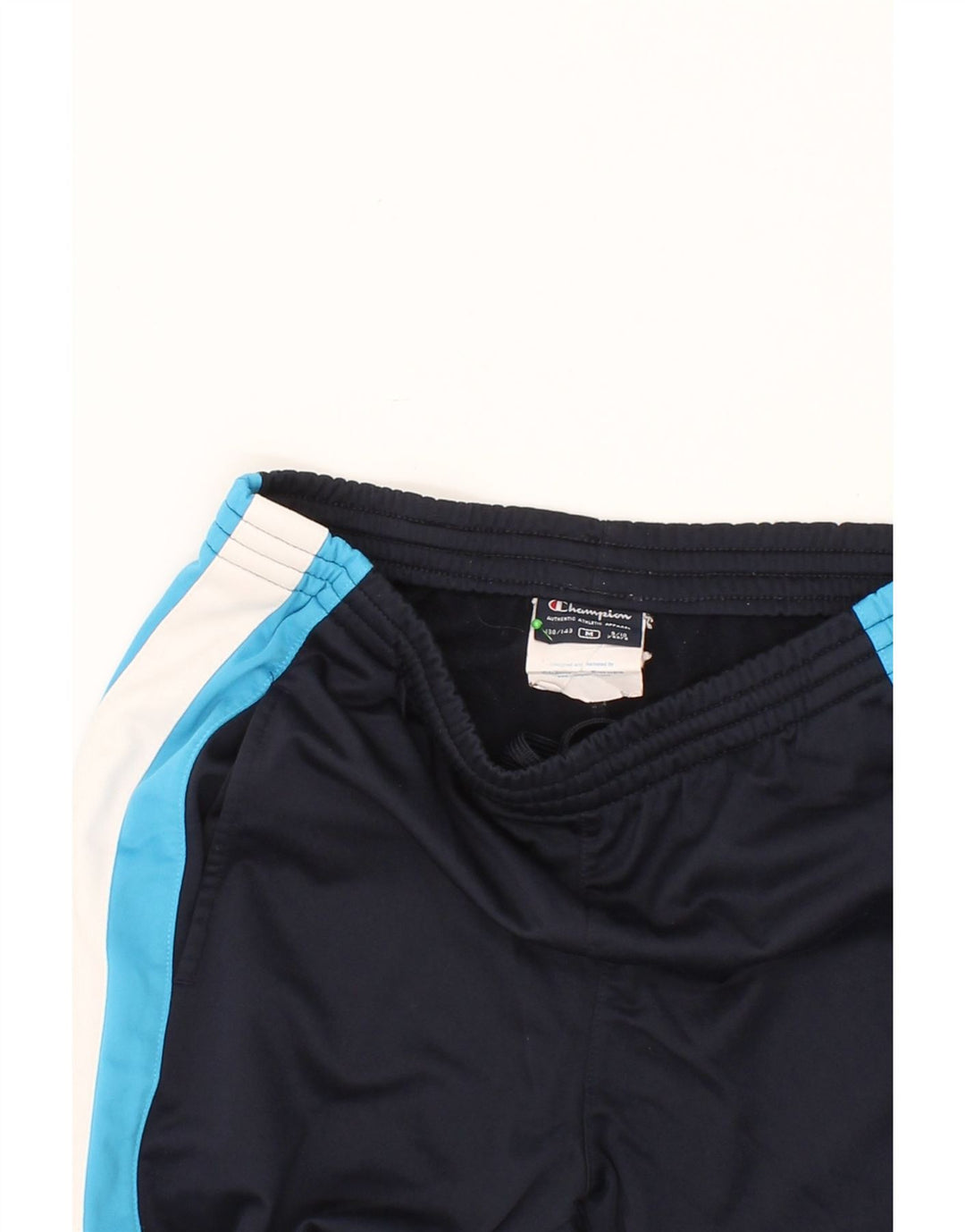 CHAMPION Boys Tracksuit Trousers 9-10 Years Medium  Navy Blue Colourblock Vintage Champion and Second-Hand Champion from Messina Hembry 