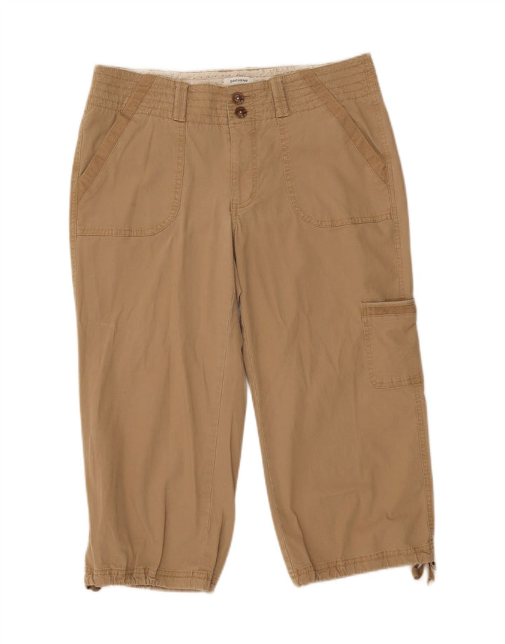 DOCKERS Womens Cargo Capri Trousers US 8 Medium W30 Brown Cotton Vintage Dockers and Second-Hand Dockers from Messina Hembry 
