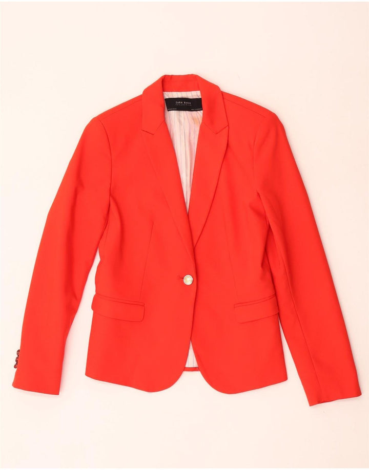 Sacou blazer pentru femei Zara, cu 1 nasture, UK 12 Medium Red Acetat