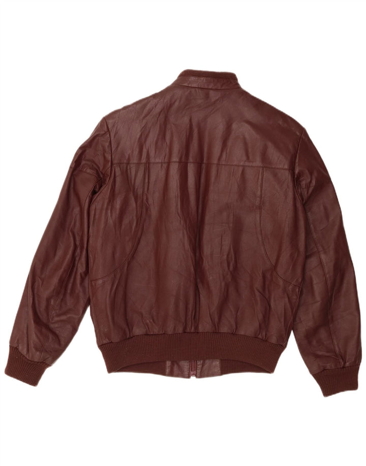 Jachetă Bomber din piele vintage pentru femei IT 54 2XL din piele Bordeaux