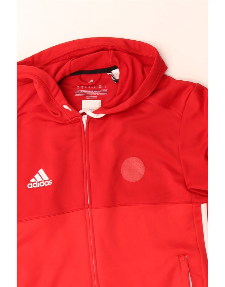 Pulover Adidas Climalite Zip pentru bărbați, poliester roșu mediu