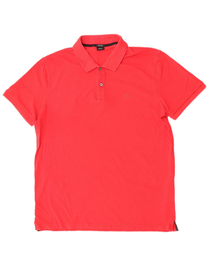 Cămașă polo Hugo Boss pentru bărbați, bumbac roșu 2XL