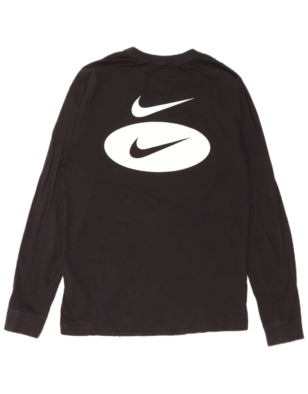 Top grafic Nike cu mânecă lungă pentru bărbați, bumbac negru mic