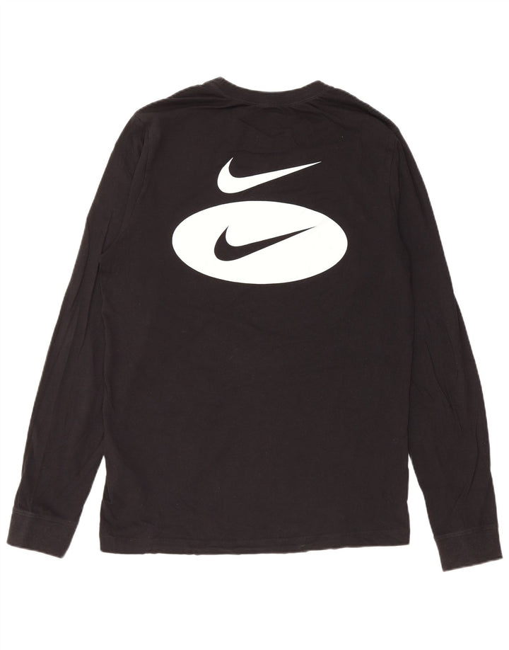 Top grafic Nike cu mânecă lungă pentru bărbați, bumbac negru mic