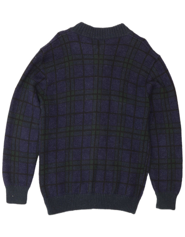 Pulover Cardigan Vintage pentru bărbați, poliacrilic, albastru marin mediu
