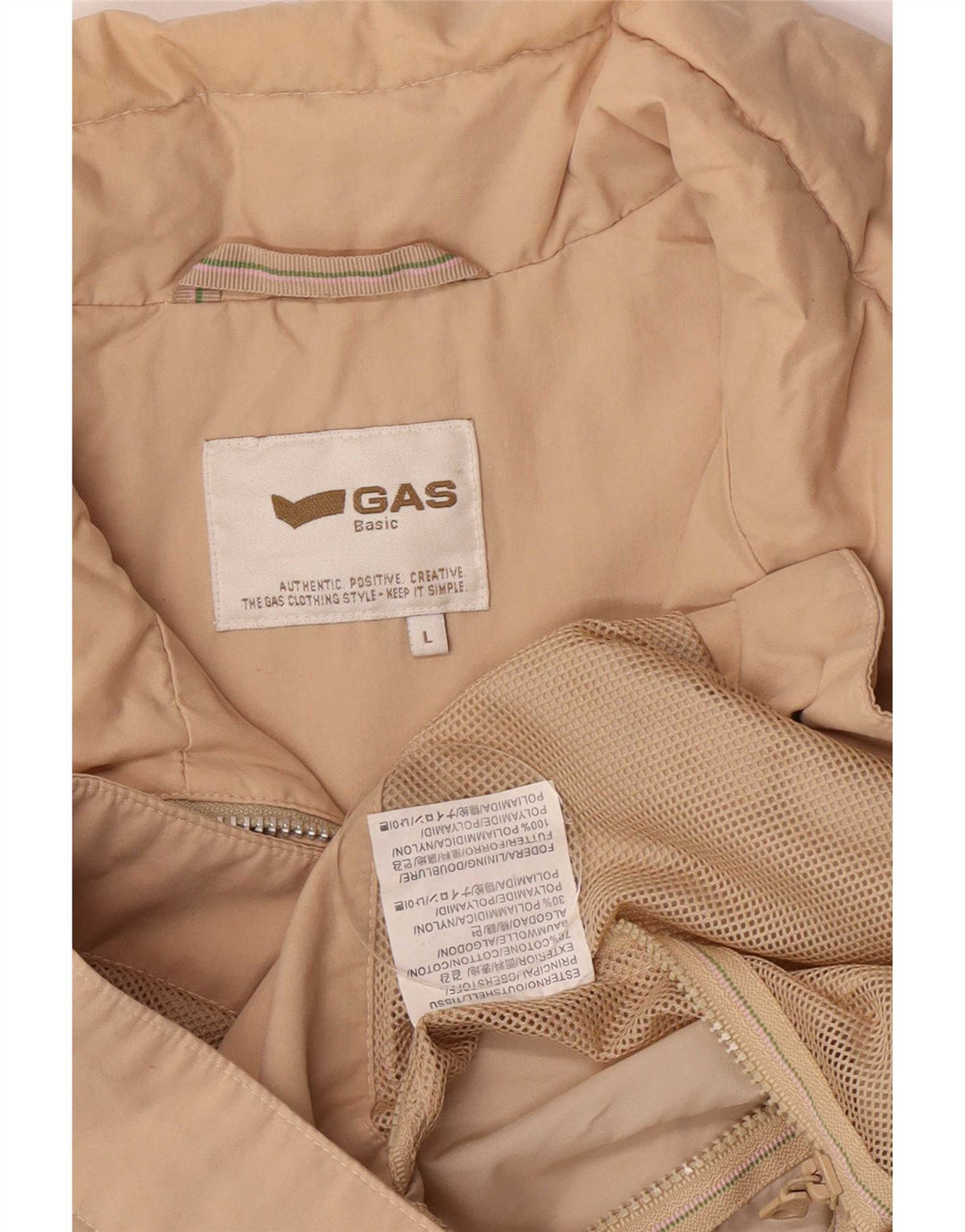 Jachetă de vânt pentru femei Gas Regular Fit UK 16, mare, bej, bumbac