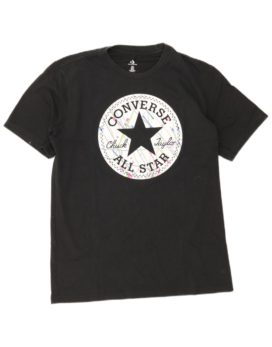 Tricou grafic Converse Chuck Taylor pentru bărbați Top mic, negru, bumbac