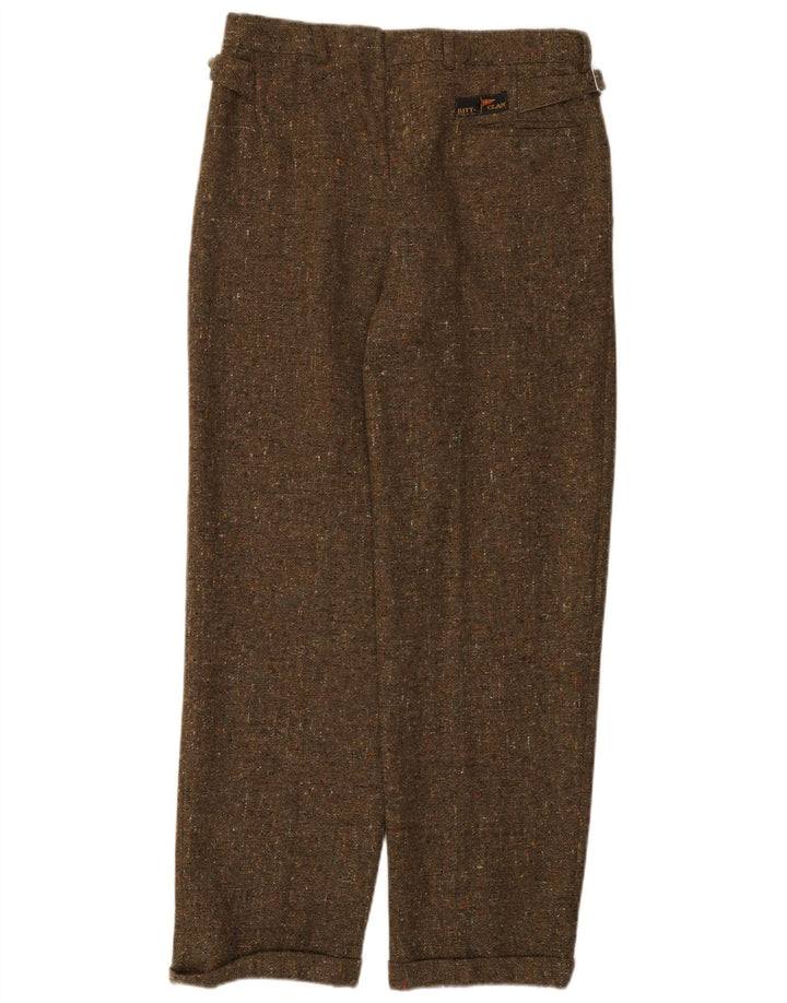 Pantaloni de costum Ritt pentru bărbați IT 48 Medium L32 L30 Kaki Lână pete