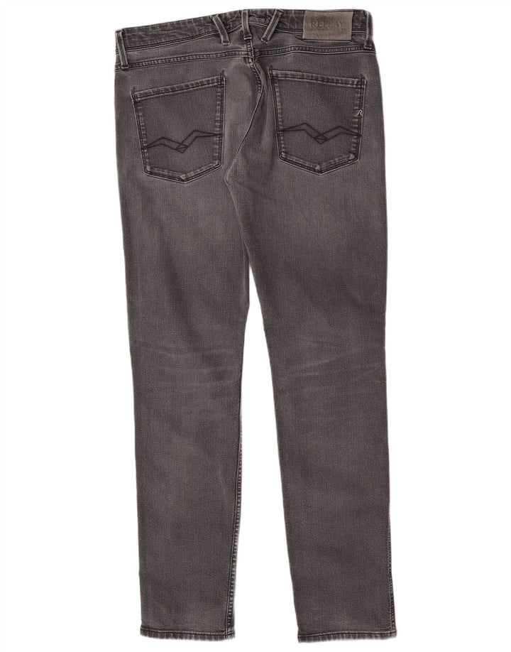 Replay blugi slim pentru femei W33 L32 bumbac gri