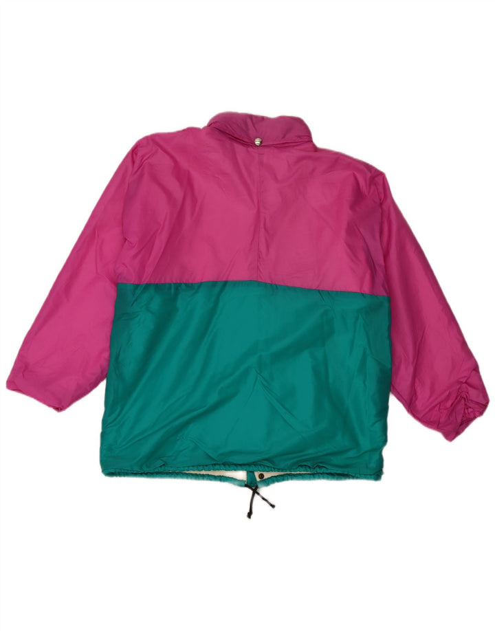 Jachetă de ploaie vintage pentru bărbați UK 38, roz mediu, poliester color bloc