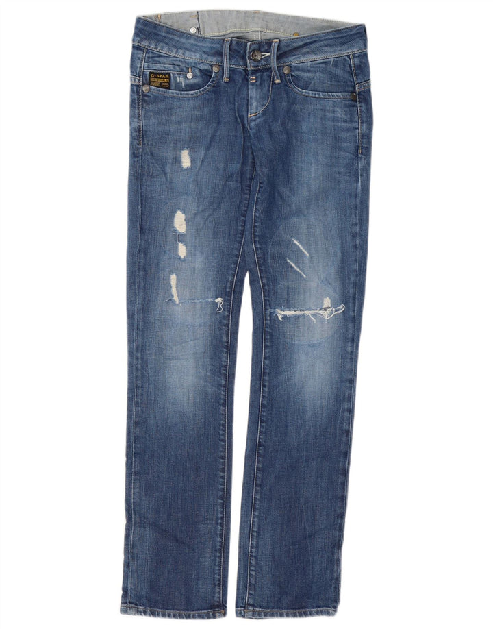 G-STAR Blugi Distressed drepte pentru femei W29 L30 albastru