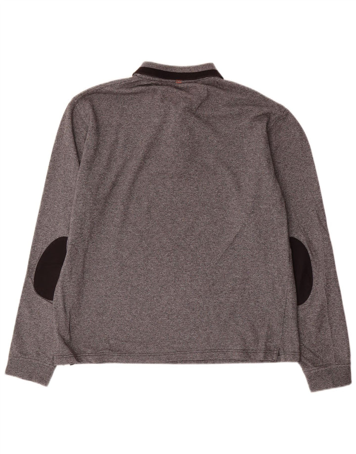 Sun68 Tricou polo cu mânecă lungă pentru bărbați XL bumbac gri