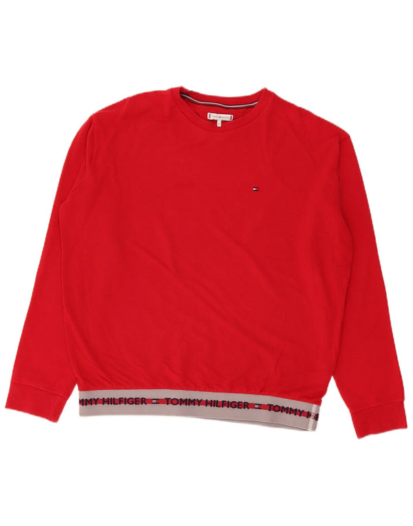 Hanorac grafic pentru bărbați Tommy Hilfiger Pulover XL, roșu, bumbac color bloc