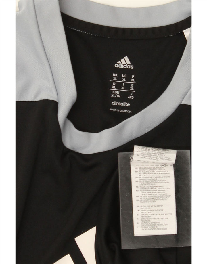 Tricou grafic ADIDAS Climalite pentru bărbați Top XL Negru Poliester color bloc