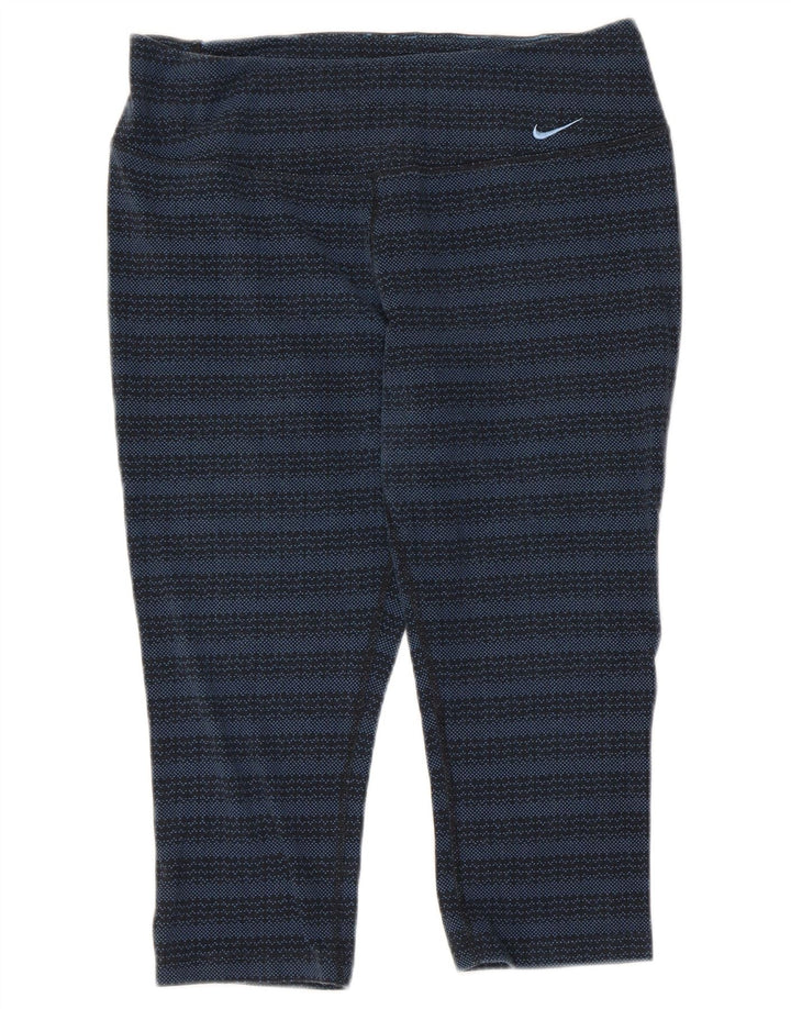 Leggings NIKE Dri Fit Capri pentru femei UK 14, mare, albastru, bumbac cu dungi