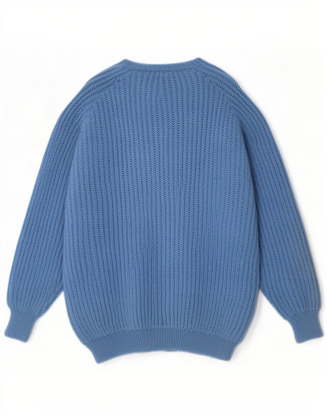 Pulover vintage pentru bărbați cu gâtul turnat, XL, albastru