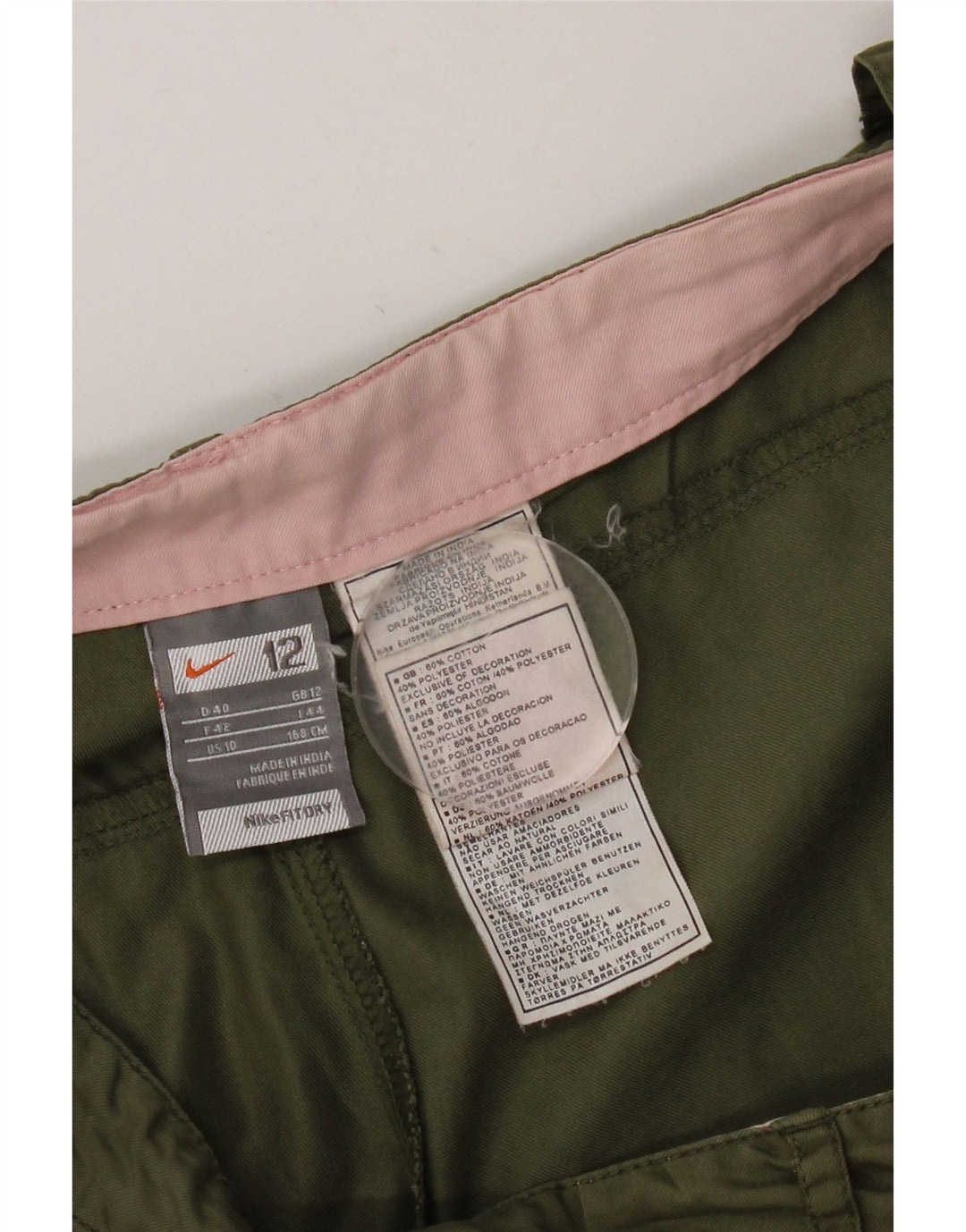 Pantaloni scurți chino Nike pentru femei UK 12 Medium W32 Kaki Bumbac