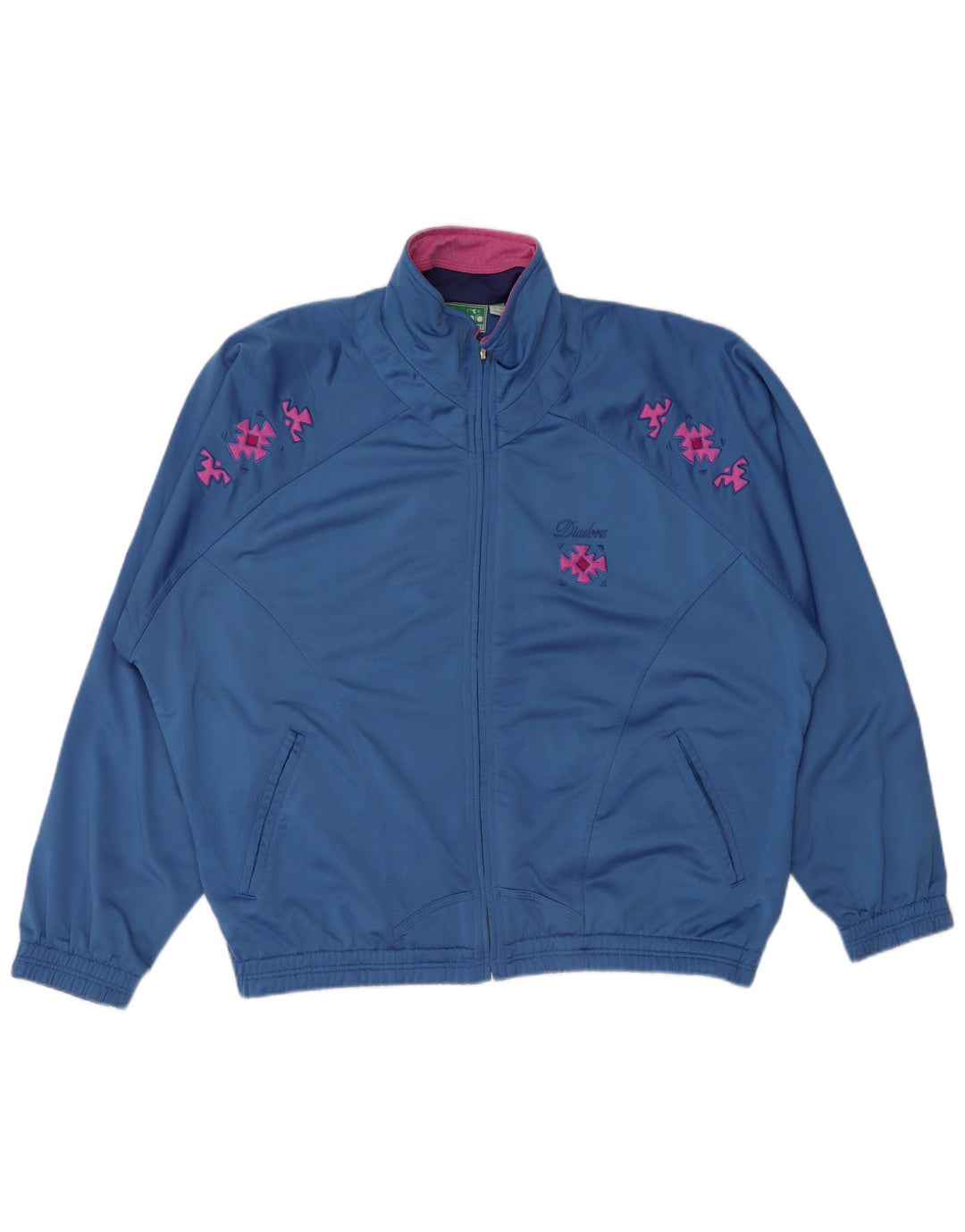DIADORA Mens Loose Fit Tracksuit Top Jacket UK 40 Medium Blue Polyester