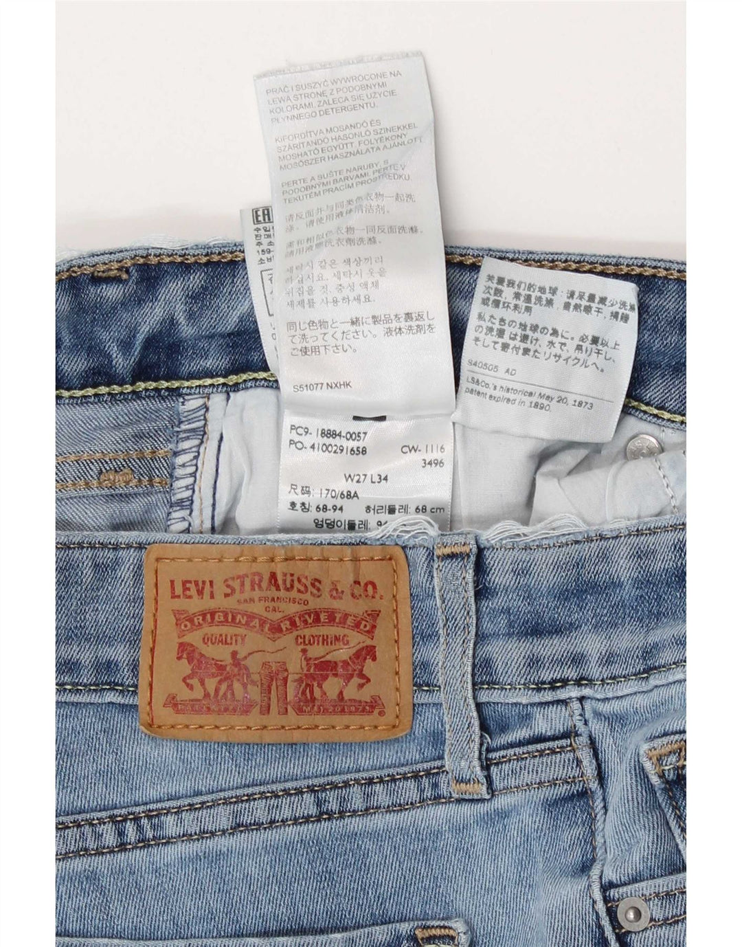 Blugi Levi's 712 Slim pentru femei W27 L34 Bumbac albastru