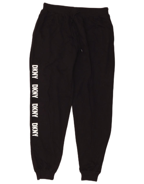 Dkny Pantaloni de trening grafic pentru bărbați Joggeri bumbac mediu negru