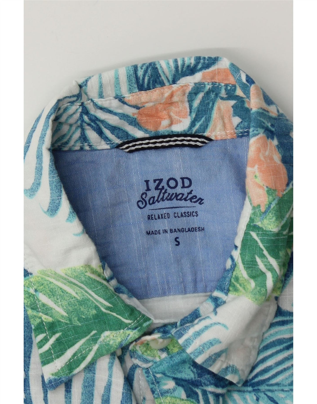 Cămașă cu mânecă scurtă pentru bărbați IZOD, albastru, florală