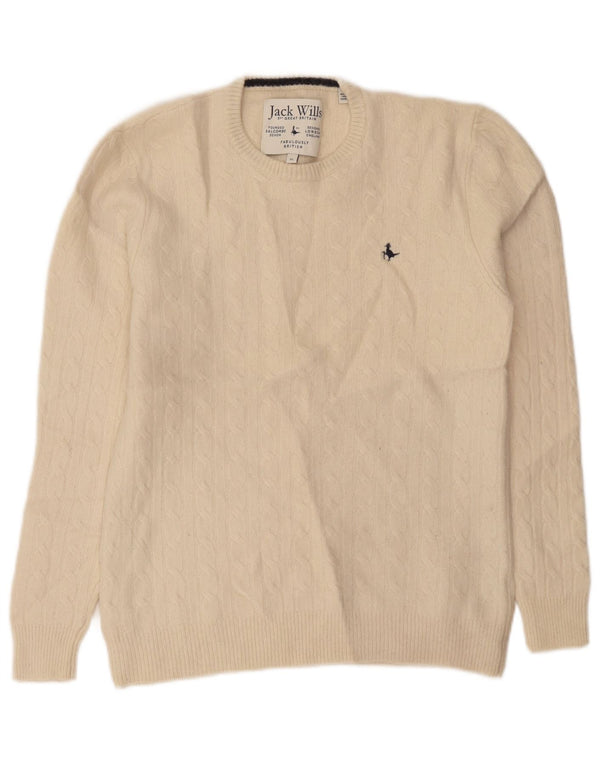 Pulover Jack Wills pentru femei cu gâtul turnat, UK 18 XL, lână albă