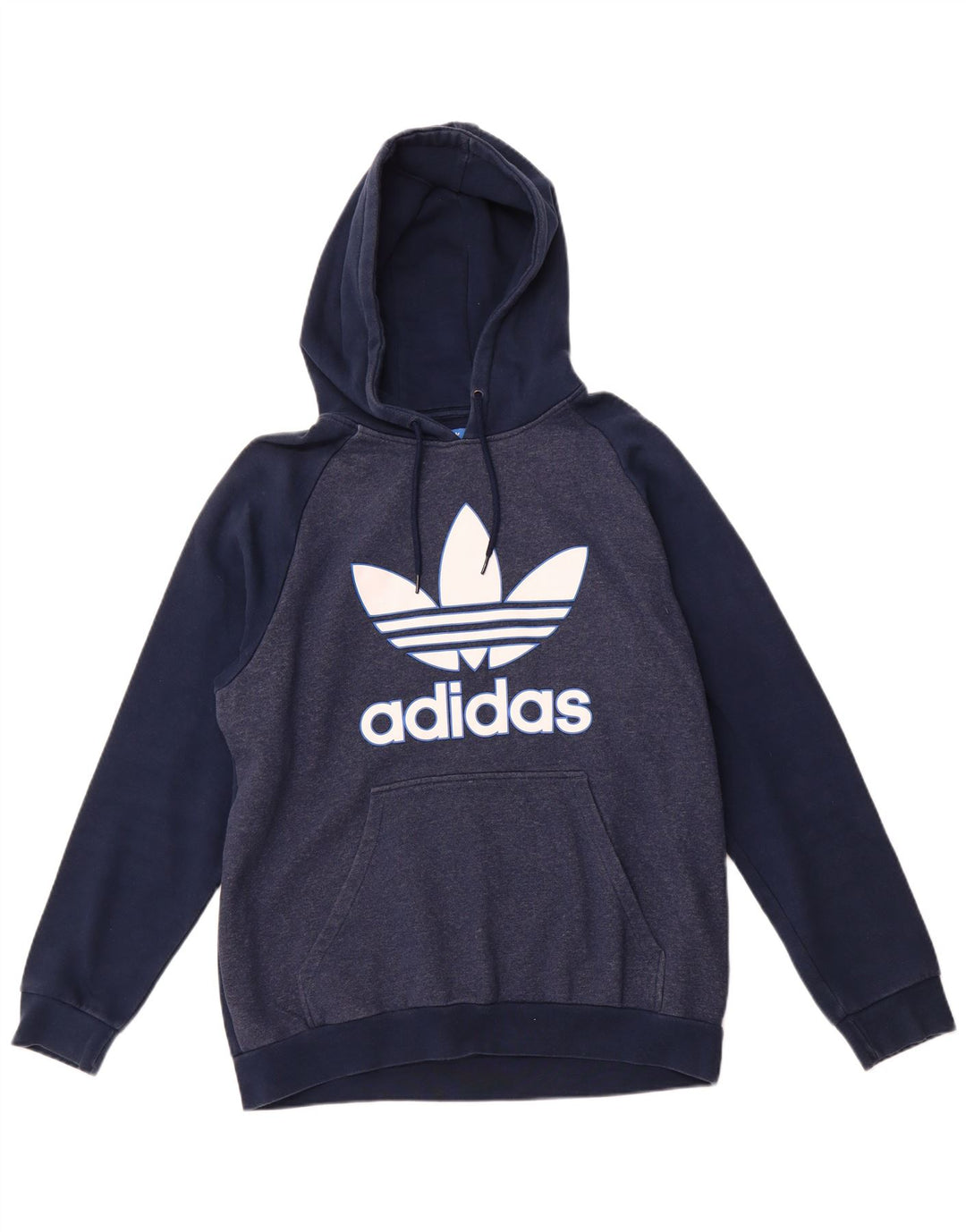 Pulover ADIDAS pentru bărbați cu glugă grafică, mare, albastru, bumbac