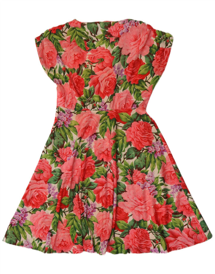 Rochie vintage pentru femei în linie A UK 12 Medium Multicolor Floral