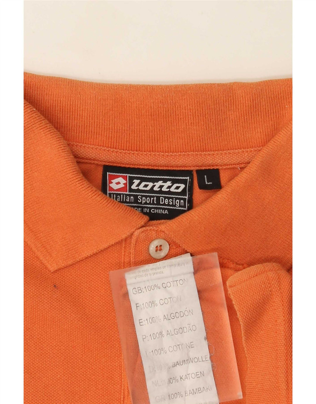 Tricou polo pentru bărbați Lotto, bumbac portocaliu mare