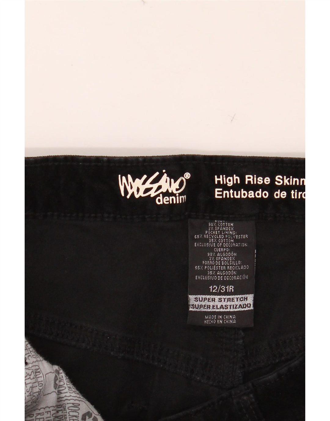 MOSSIMO Pantaloni casual skinny cu talie înaltă pentru femei US 12 Large W31 L29 Negru