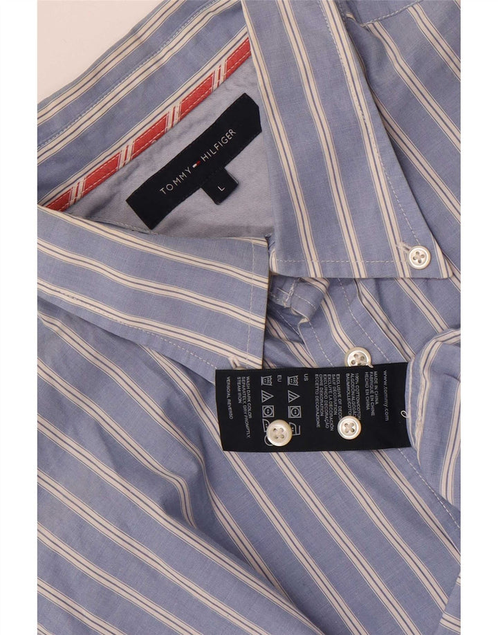 Cămașă pentru bărbați Tommy Hilfiger, bumbac cu dungi mari, albastre