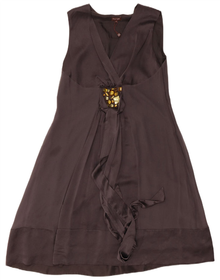 Phase Eight Rochie A-Line fără mâneci pentru femei UK 16 Mare Mătase gri