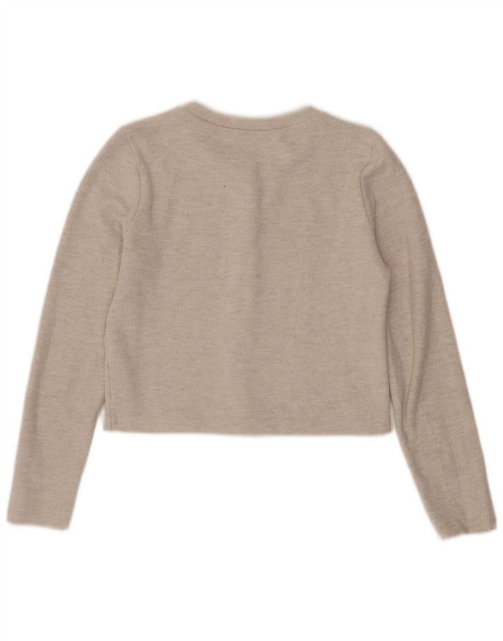 Pulover cardigan pentru femei Zara UK 12 Medium Bej Poliester