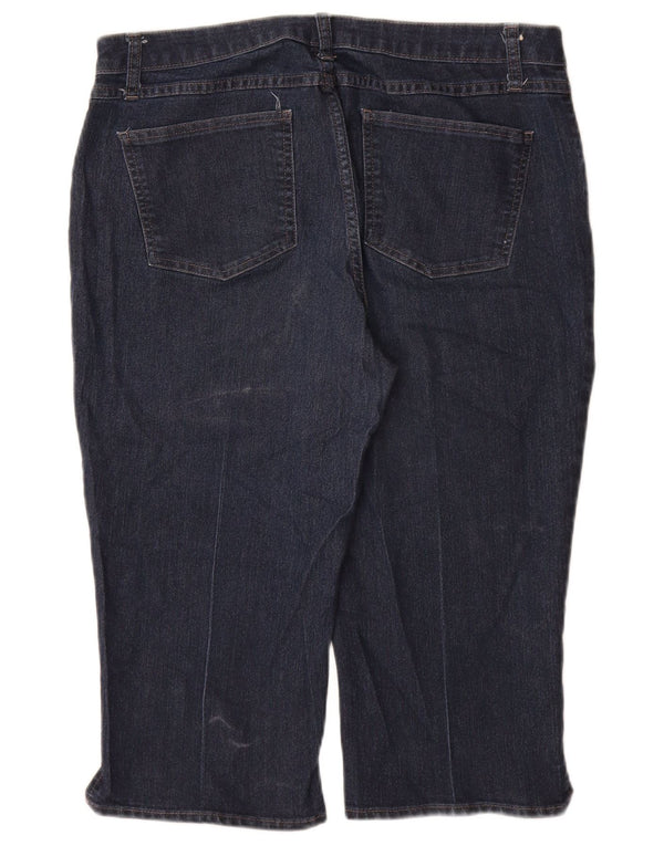 Blugi Capri Riders LEE pentru femei cu talie medie US 14 mare W34 L19 bleumarin