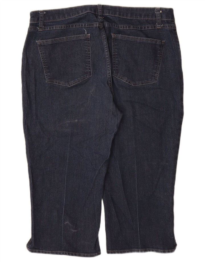 Blugi Capri Riders LEE pentru femei cu talie medie US 14 mare W34 L19 bleumarin