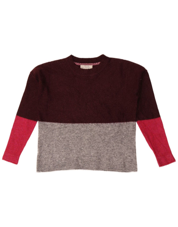 White Stuff Pulover de damă crop cu decolteu rotund din Marea Britanie 10 Mic Bordeaux