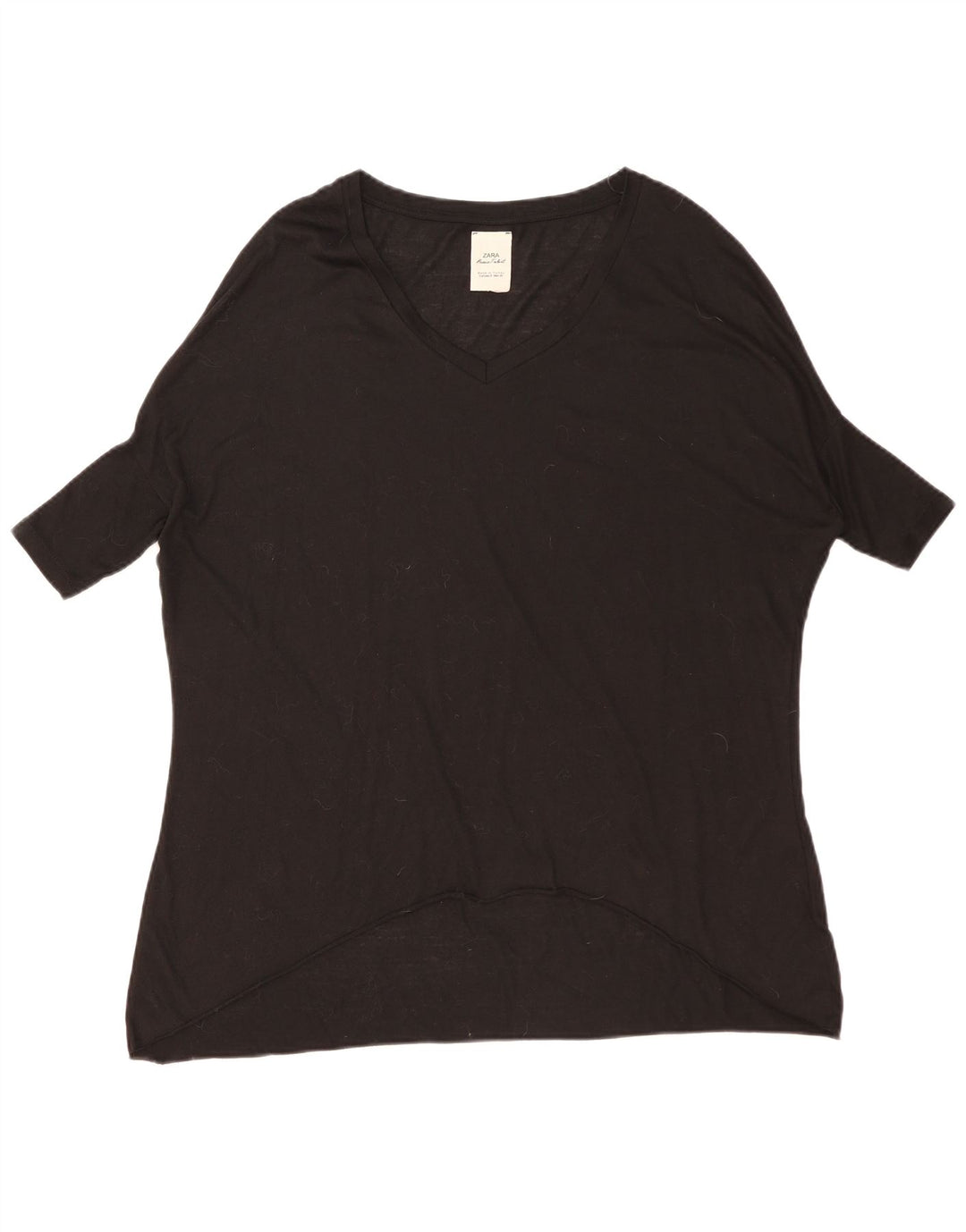 Top cu tunică supradimensionată pentru femei Zara UK 10 Small Black
