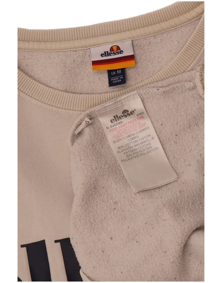 Pulover cu grafic pentru femei Ellesse UK 14 Bumbac alb mediu