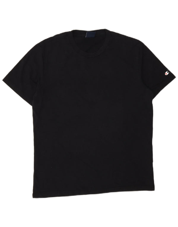 Champion Mens T-Shirt Top Medium Black
